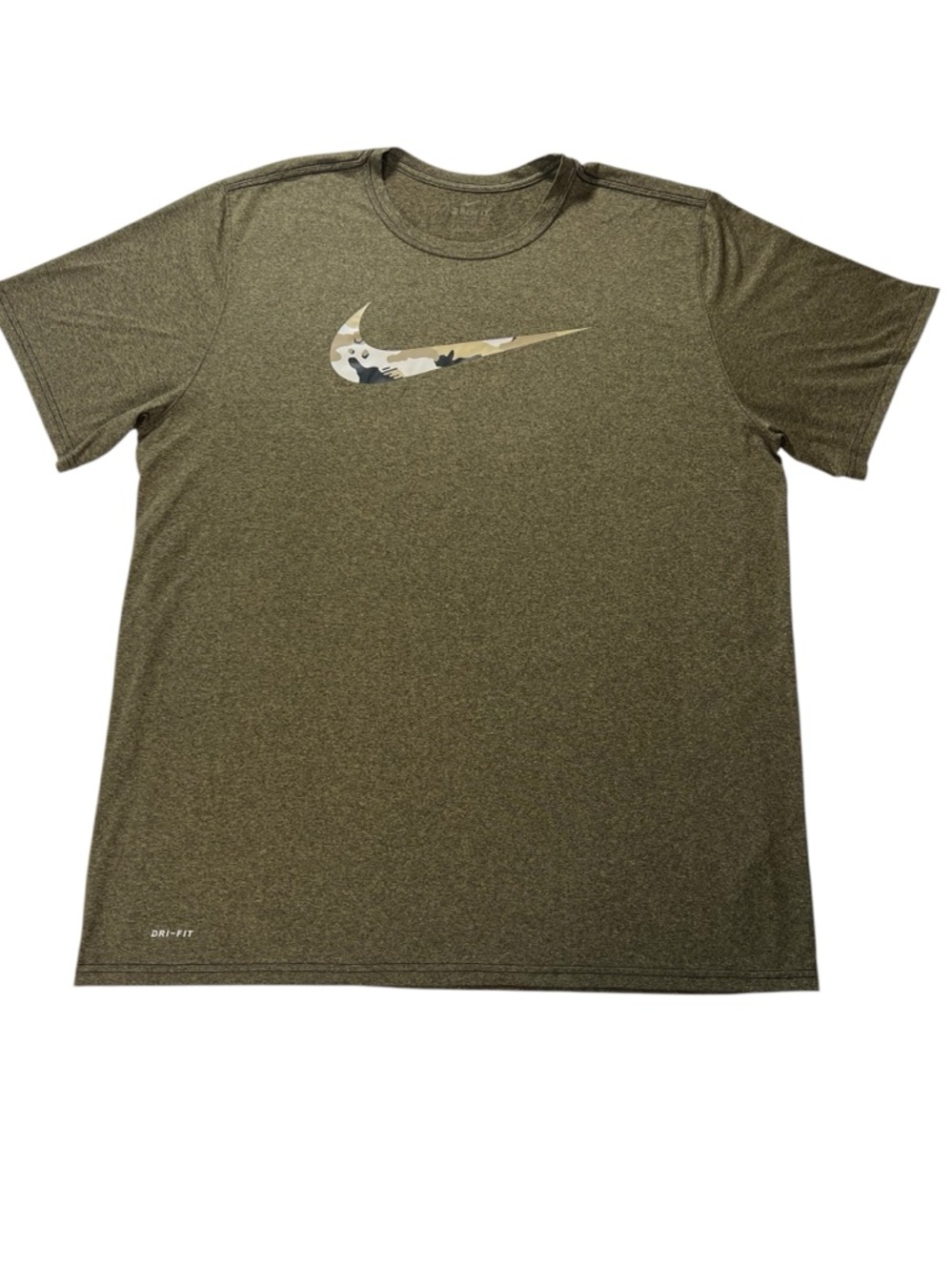 Nike Men's Olive Green Dri-FIT Camo Swoosh T-Shirt Sz 3XL-T